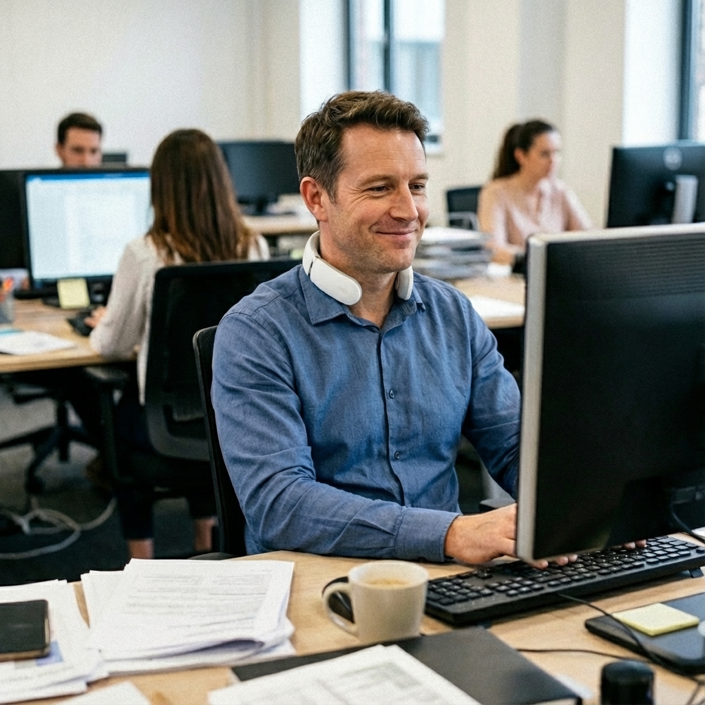 Marko u uredu s PulseRelief X uređajem